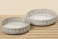 BOLTZE Tablett Dekotablett Waldi Eisen beige Hirsch und Baum 2er Set