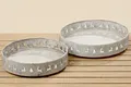 Tablett Dekotablett Waldi Eisen beige Hirsch und Baum 2er Set