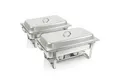 Mahlzeit Speisenwärmer Chafing Dish Profi Set "Toulouse", 2x Edelstahl Warmhaltebehälter Esse