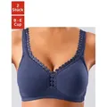 petite fleur Soft-BH (Packung, 2 Stück) ohne Bügel, Baumwoll-Qualität– auch ideal für große Größen blau 85