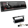 Kenwood KMM-BT209 1-DIN Autoradio Bluetooth USB AUX-In Short Body mit Einbauset für Skoda Yeti piano black inkl Canbus