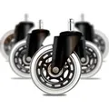 addhome 5er Set Bürostuhlrollen 11x22mm Leise Hartbodenrollen 73mm Ø & 35mm