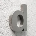 3D Hausnummer d Edelstahl in 3D Design Arial V2A Appartmentnummer Nummernschild