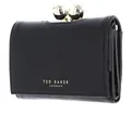 Ted Baker Leder Geldbörse Roosa Rose Detail Leather Small Bobble Purse Black schwarz