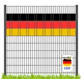 zaunzu Sichtschutzstreifen Deutschland für Doppelstabmatten Volle Streifenbreite, (1 Set, PP Laserstreifen Zaun), Deutschland Landesfarbe