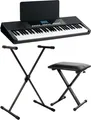 Hochwertiges 61-Tasten Keyboard in Schwarz im Set mit X-Keyboardständer und Bank
