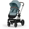 cybex Gold Kombikinderwagen EOS SLV Lux, 61x116x85-95 cm, UV 50+, Griff in Lederoptik, Baby on Tour, Kinderwagen, Kombikinderwagen