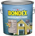 Bondex Dauerschutz Farbe Taupe (Montana) 2,5 L für 22,5 m² | Hervorragende Farbstabilität | Wetter- und UV-Schutz - bis zu 12 Jahre | Seidenglänzend | Dauerschutzfarbe | Holzfarbe