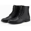 OMBRE Herren Schnürstiefel aus Ökoleder Schnürstiefel schwarz 45 EU