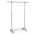 CARO-Möbel Rollgarderobe SALA Garderobenwagen Kleiderständer Garderobenständer Kleiderwagen grau höhenverstellbar und ausziehbar