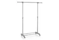 CARO-Möbel Garderobenständer SALA, Kleiderständer mit Rollen, Kleiderwagen aus Metall, Rollgarderobe grau