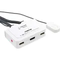 InLine KVM Switch 2-fach HDMI USB mit Audio und integrierten Kabelsaetzen 0,9m weiss (62612I)