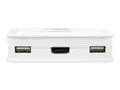 InLine KVM Switch - 2-fach - HDMI - USB - mit Audio - integr. Kabel