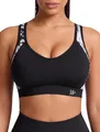 Yvette Damen Sport BH Starker Halt Große Größe Gekreuzt Rücken Gepolstert Fitness Lauf Joggen Yoga Bra,Schwarz,105C