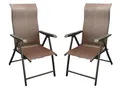 DEGAMO 2X Klappsessel Gartensessel Antibes Hochlehner, Metall und Polyrattan braun, 7-Fach verstellbar, faltbar, Outdoor