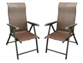 DEGAMO Gartensessel ANTIBES (2-St., 2er Set), Metall + Polyrattan braun, faltbar, 7-fach verstellbar