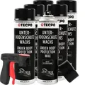 6x TECPO Unterbodenschutz überlackierbar schwarz, 500 ml +...