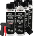 TECPO Wachs Unterbodenschutz Spray, 6X 500ml mit Handgriff Unterbodenschutzwachs Karosserieschutz Wachsunterbodenschutz Steinschlagschutz Wax Schutzwachs Rostschutz