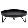 Spetebo Blumenständer Metall schwarz rund - Ø 22 cm - Blumenhocker Industrial Design für Innen - Pflanzenständer Blumenteller Pflanzenpodest Blumentopfständer Pflanzen Deko Blumen Hocker Dekotablett
