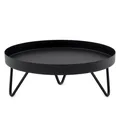 Metall Blumen Hocker schwarz rund - 22 cm - Deko Teller Tablett Pflanzen Ständer