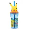 Stor WIEDERVERWENDBARER KINDERBECHER AUS BPA-FREIEM KUNSTSTOFF 430 ML MIT 3D-FIGUR AUF DEM DECKEL | POKEMON DISTORSION, Blau