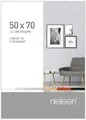 nielsen Bilderrahmen, 50 x 70 cm, Aluminium, Weiß Glanz, Posterrahmen zum Aufhängen im Hoch- & Querformat, Echtglas, Pixel