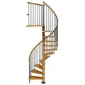 Dolle Spindeltreppe Winnipeg 246-270cm Geschosshöhe 13 Stufen Ø120cm Eiche geölt