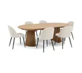 ebuy24 Essgruppe Tokyo Essgruppe Esstisch natur, 6 Stühle aus beige, (7-tlg)