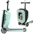 Cariboo Roller Kinder Scooter mit Koffer Mit 3 Rädern Ab 2 Jahren 2in1 Dreirad Klappbar Höhenverstellbar Bis 50 kg Handgepäck iTravel Minze