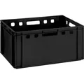 Fleischerkiste Metzgerkiste E3 schwarz 60x40x30cm | Lagerkiste Eurobox hoch aus Deutschland lebensmittelecht, robust, stapelbar - Schwarz