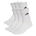 adidas Unisex CUSHIONED CREW SOCKS 6 PAIR PACK, white/white/black, 6-7 Years