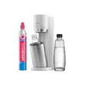 SodaStream Wassersprudler DUO mit CO2-Zylinder | inkl. 1x 1L Glasflasche & 1x 1L FUSE Kunststoffflasche (spülmaschinengeeignet) | Farbe: Weiß