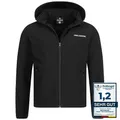 Kirkjubøur® Hestur Herren SOFTSHELLjacke 10.000 mm Wassersäule, mit Kapuze und Fleecefutter, atmungsaktiv und wasserabweisend. Outdoor (as3, alpha, m, regular, regular, Schwarz)