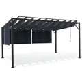 IDMarket - Pergola Luxus-Edition verstellbare Lamellen 3x4 M und 4 Jalousien anthrazitgrau