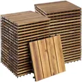 tectake Terrassenfliesen, Braun, Holz, Quadratisch, 31x2.2x31 cm, Gartenzubehör, Terrassen- & Balkonböden, Terrassenfliesen