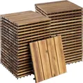 tectake® Terrassenfliesen Tabula 40er Set mit Klicksystem 31 x 31 x 2,2 cm - Braun