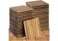 tectake Terrassendielen Terrassenfliesen 40er Set mit Klicksystem, 31 x 31 x 2,2 cm, 3,844 m², BxL: je 31,00x31,00 cm, (Terrassenplatten Außenbereich Tabula, 40-St., in braun), massives Akazienholz, mit Drainage, wetterfest und langlebig