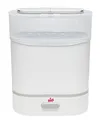 NIP Sterilisator Babyflaschen: Vaporisator für bis zu 6 Flaschen, Schnuller + Zubehör, Schnelle und sichere Dampfsterilisation in nur 9 Minuten, mit Abschaltautomatik, Weiß