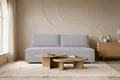Kaiser Möbel - Sofa mit Schlaffunktion und Bettkasten, Sofa 2-sitzer, Schlafsofa mit Bettzeugbehälter, Klappsofa, Bettsofa, Bequemes Couch für Wohnzimmer, Schlafzimmer und Jugendzimmer, Duo, Silber