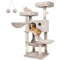 Songmics Kratzbaum gross für Katzen Ombré-Braun-Weiss - Braun
