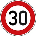 Verkehrszeichen Zulässige Höchstgeschwindigkeit 30 Nr. 274-30 | Ø 420mm, Alu 2mm, RA1 | Original Verkehrsschild nach StVO mit RAL Gütezeichen | Dreifke®