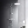 Regendusche Duschset Duschsystem mit Ablage Chrom Wassersparend ohne Duscharm...