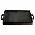All'Grill Robuste Gusseisen Grillplatte, quadratisch, schwarz, 32 x 32 cm, beidseitig verwendbar, ideal zum Grillen und für viele Gerichte, einfache Reinigung