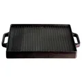 Gusseisen Grillplatte, quadratisch, schwarz, 32 x 32 cm, beidseitig verwendbar