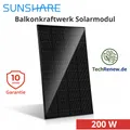 200W Balkonkraftwerk Solarmodul Sunshare RAY Full Black 25% M2