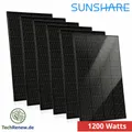 1200W Solar Set für Balkonkraftwerk 6x Sunshare RAY 200W PV Modul