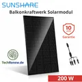 Sunshare RAY 200W Balkonkraftwerk Solarmodul Full Black inkl. M2 MC4 Adapter