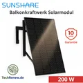 200W Balkonkraftwerk Set Sunshare RAY mit Beton Halterung Full Black