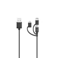 HAMA Micro-USB-Kabel, 3in1, inkl. Adapter auf USB-C & Lightning, #12585539