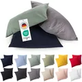 Kissenbezug 80x80 cm 2er Set Kissenbezüge  Grau  100% BaumwollJersey, OekoTex...